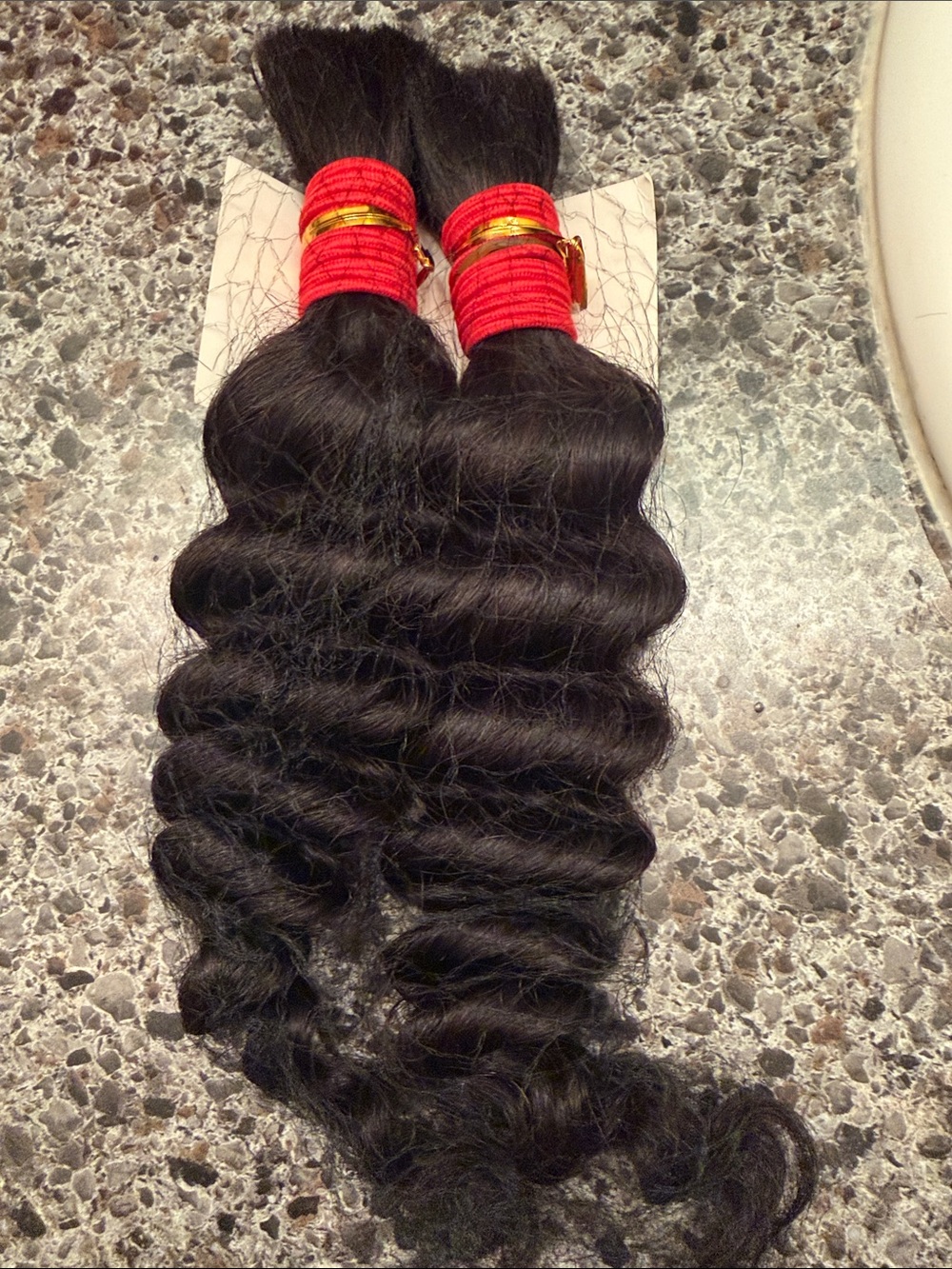 Natural Deep Wave Black Human Hair Wefts - 2 Pack 16”